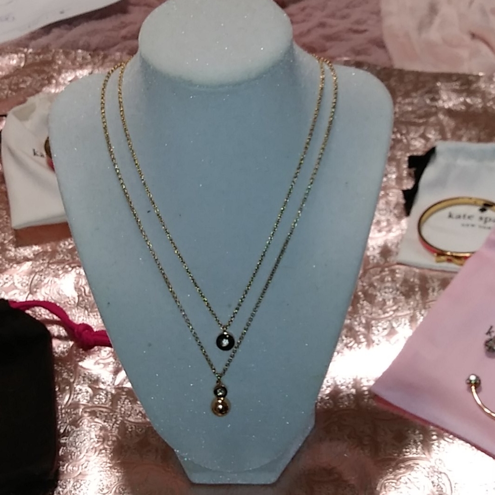 ⏬NWOT KATE SPADE DOUBLE PEARL NECKLACE W/BAG - Picture 1 of 13